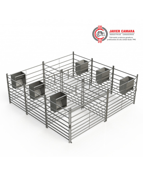 Cage agnelage 6 box pour ovins -G008 (avec abreuvoir)